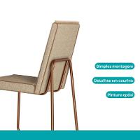 Conjunto Sala De Jantar 4 Cadeiras Belluno Carraro Nogal E Rosê - 9