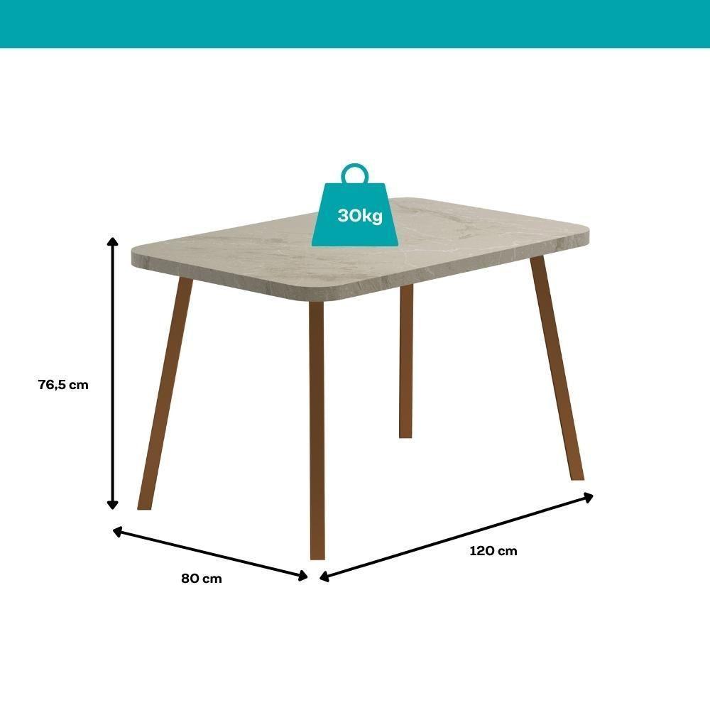 Conjunto Sala De Jantar 4 Cadeiras Trento Carraro Petra E Rosê - 4
