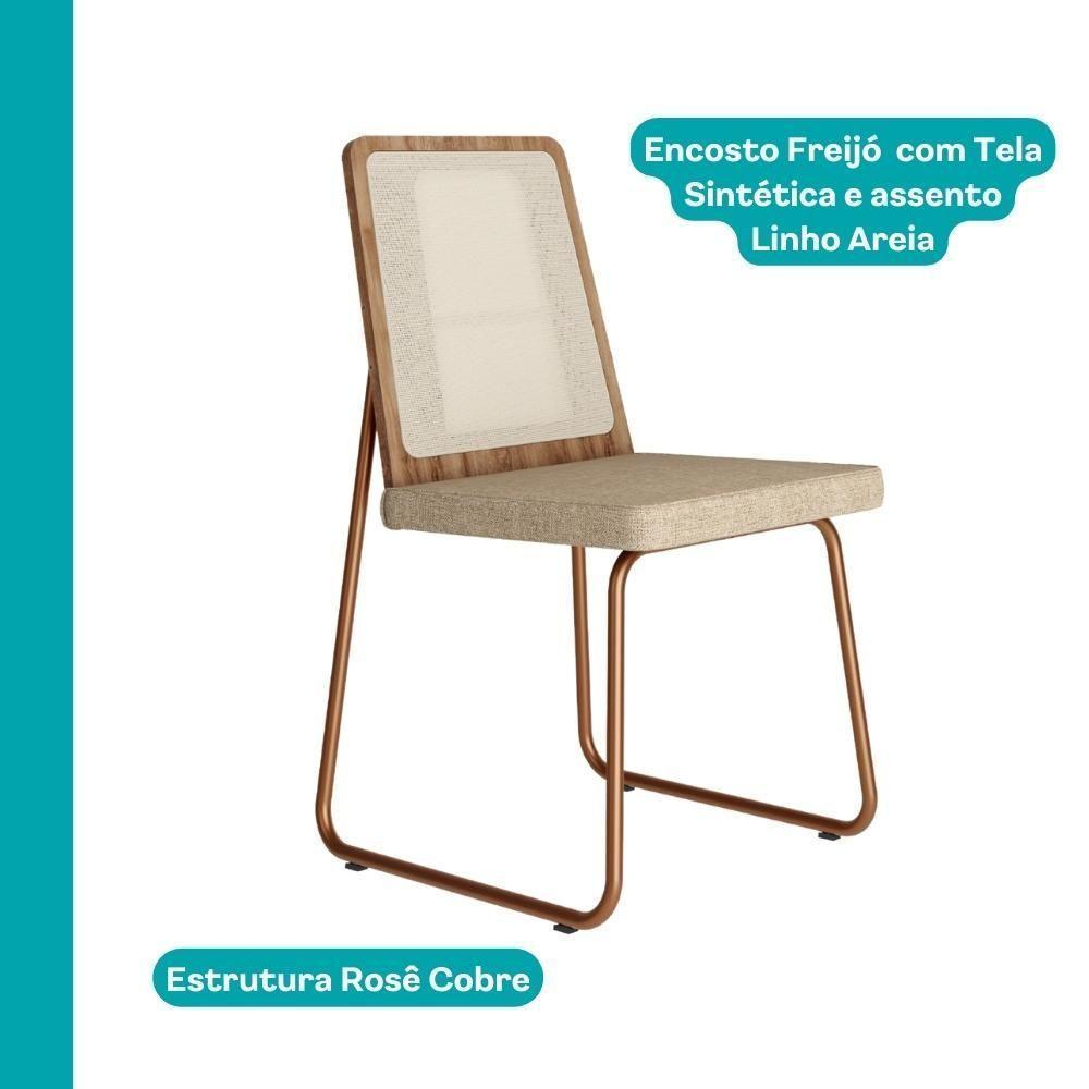 Conjunto Sala De Jantar 4 Cadeiras Trento Carraro Petra E Rosê - 6