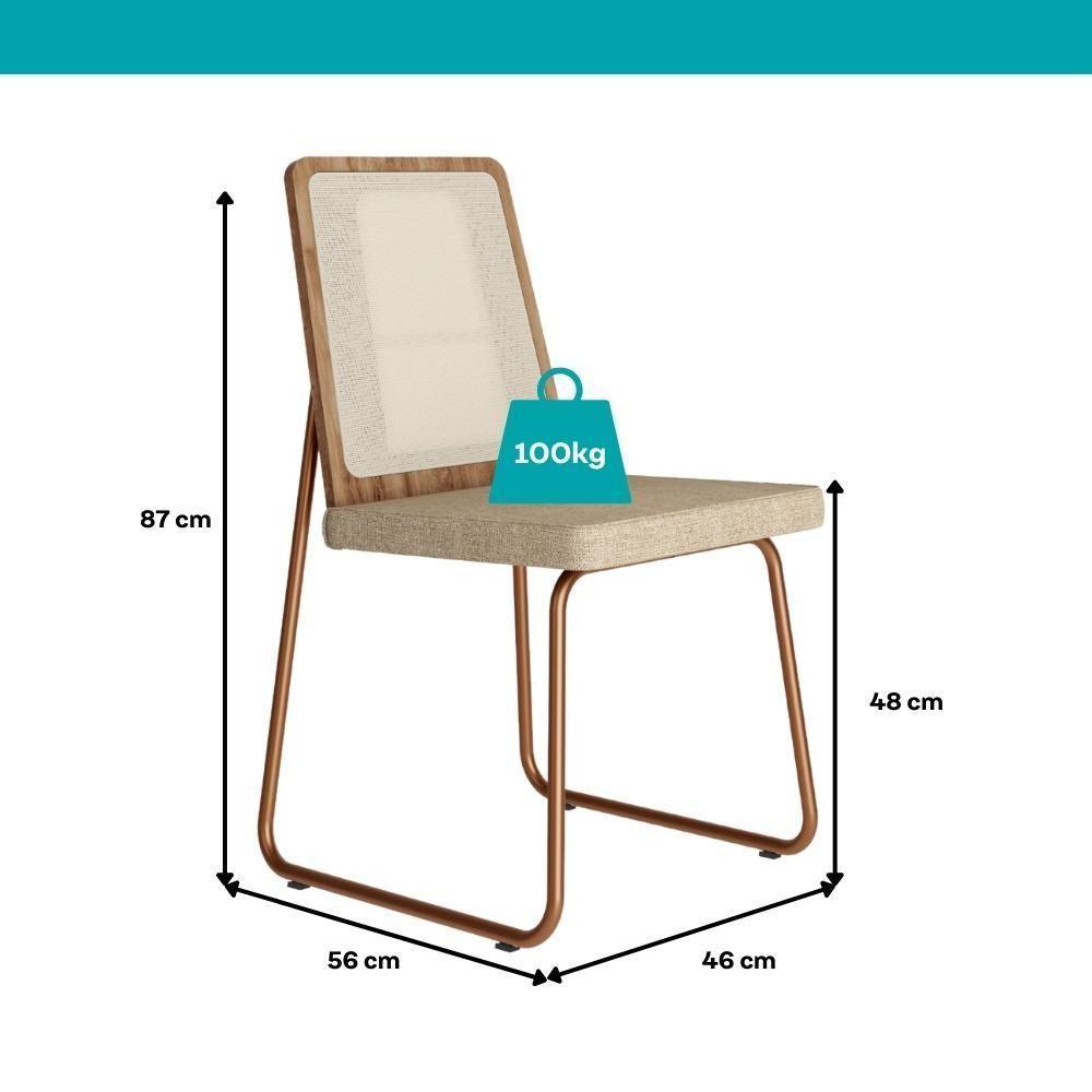 Conjunto Sala De Jantar 4 Cadeiras Trento Carraro Petra E Rosê - 8