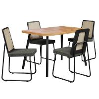 Conjunto Sala De Jantar 4 Cadeiras Trento Carraro Nogal E Preto - 2