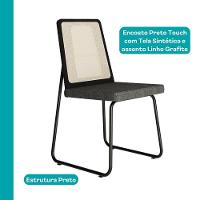 Conjunto Sala De Jantar 4 Cadeiras Trento Carraro Nogal E Preto - 6