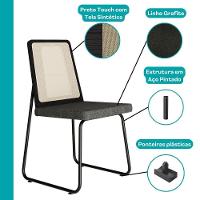 Conjunto Sala De Jantar 4 Cadeiras Trento Carraro Nogal E Preto - 7