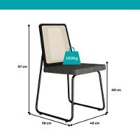 Conjunto Sala De Jantar 4 Cadeiras Trento Carraro Nogal E Preto - 8