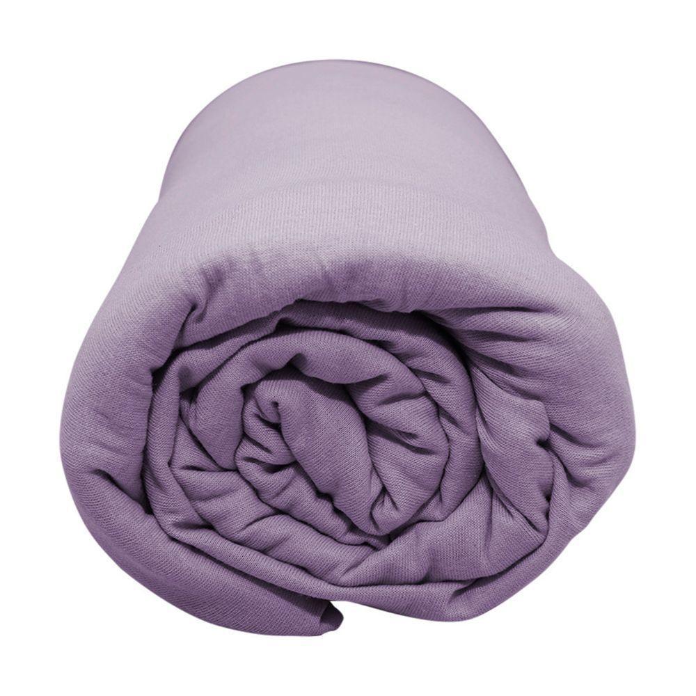 Lençol Com Elástico King Portallar Malha 100% Algodão Liso Linha Casa Violeta - 2