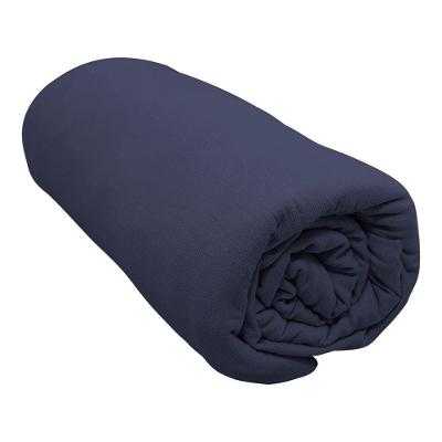 Lençol Com Elástico Casal Portallar Malha 100% Algodão Liso Linha Casa Azul Profundo