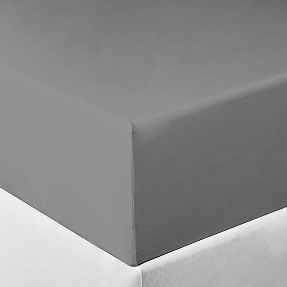 Lençol Tecebem Solteiro Malha C/ Elástico Liso 88cmx188mx30cm Cinza - 2