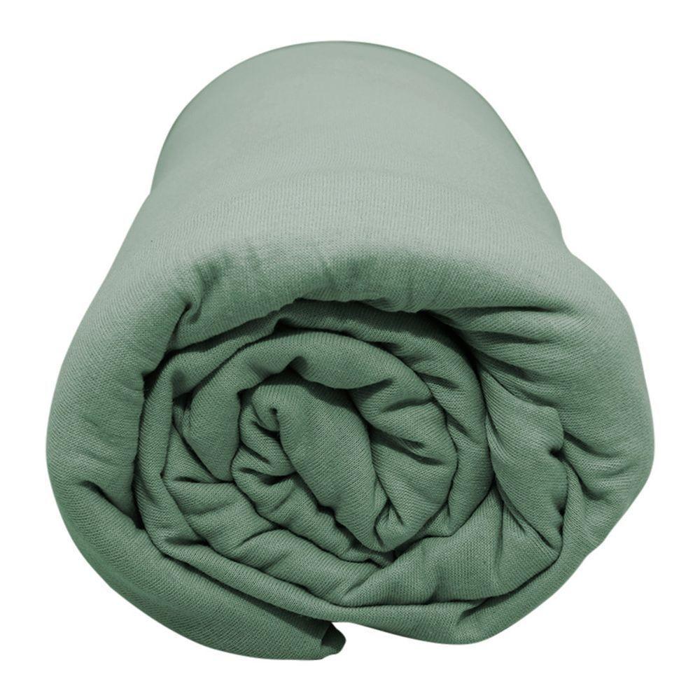Lençol Com Elástico Queen Portallar Malha 100% Algodão Liso Linha Casa Verde - 2