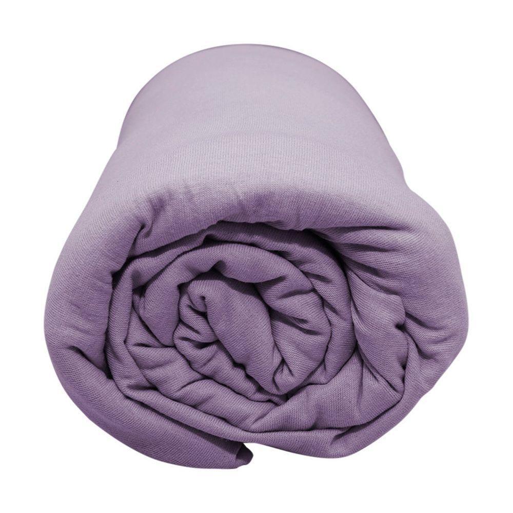 Lençol Com Elástico Casal Portallar Malha 100% Algodão Liso Linha Casa Violeta - 2