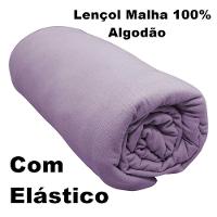 Lençol Com Elástico Casal Portallar Malha 100% Algodão Liso Linha Casa Violeta - 3