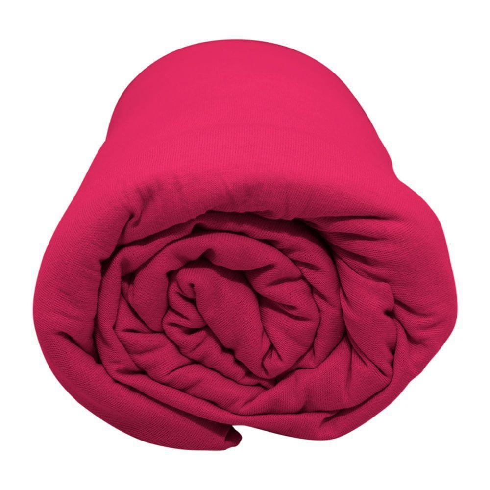 Lençol Com Elástico Queen Portallar Malha 100% Algodão Liso Linha Casa Vermelho Fita - 2