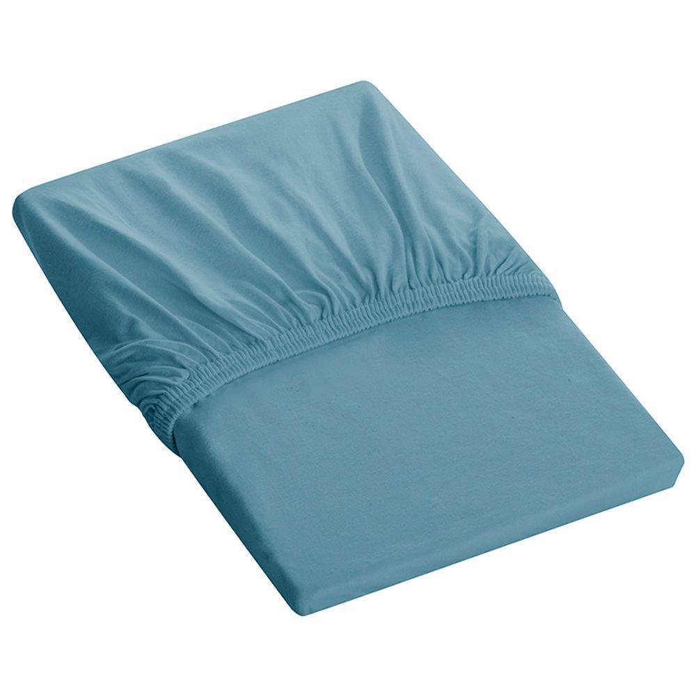 Lençol Tecebem Solteiro Malha C/ Elástico Liso 88cmx188mx30cm Azul - 1