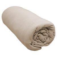 Lençol Com Elástico King Portallar Malha 100% Algodão Liso Linha Casa Bege Caqui - 1