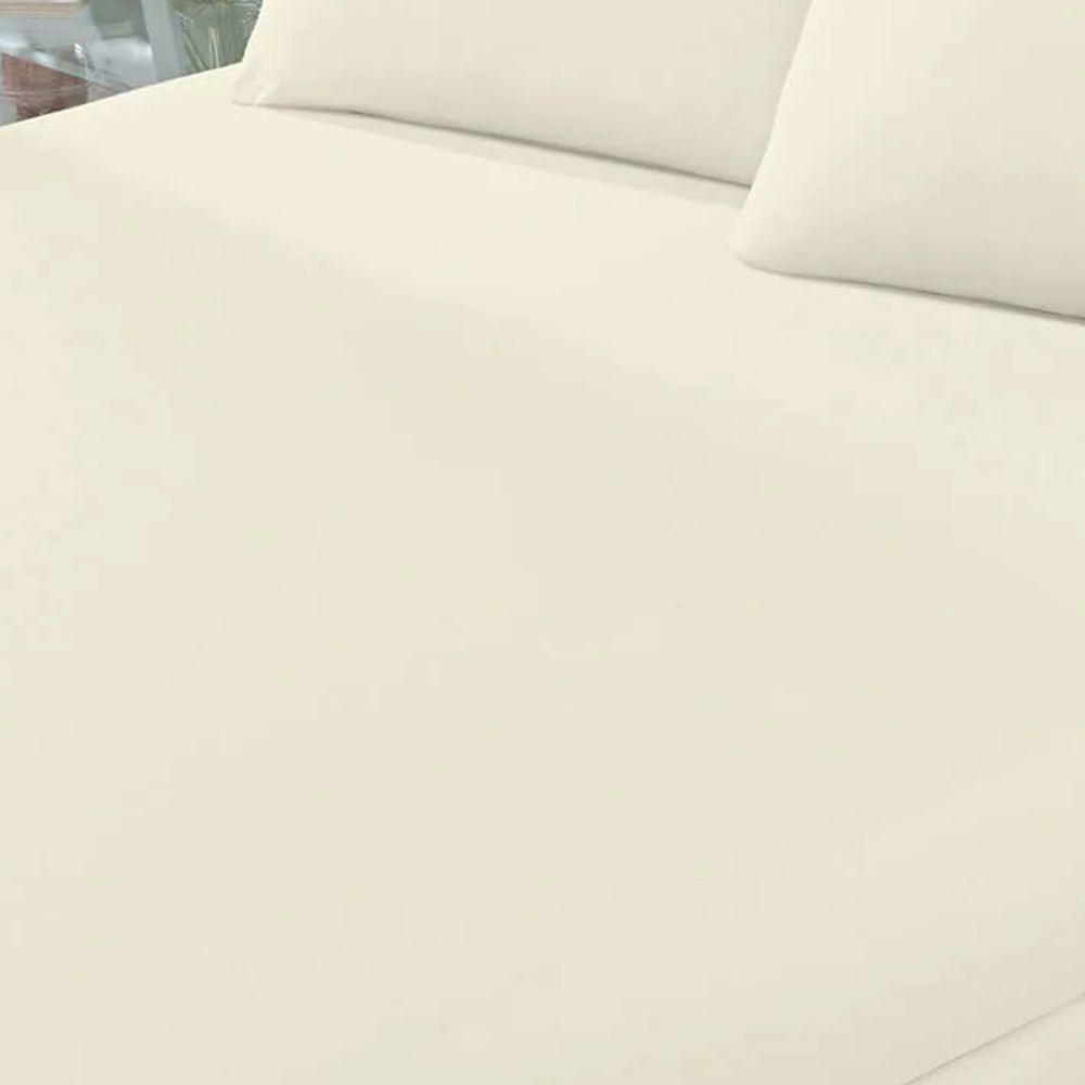 Lençol Buettner Casal Malha 100% Algodão Basic Liso Com Elástico Pérola - 3