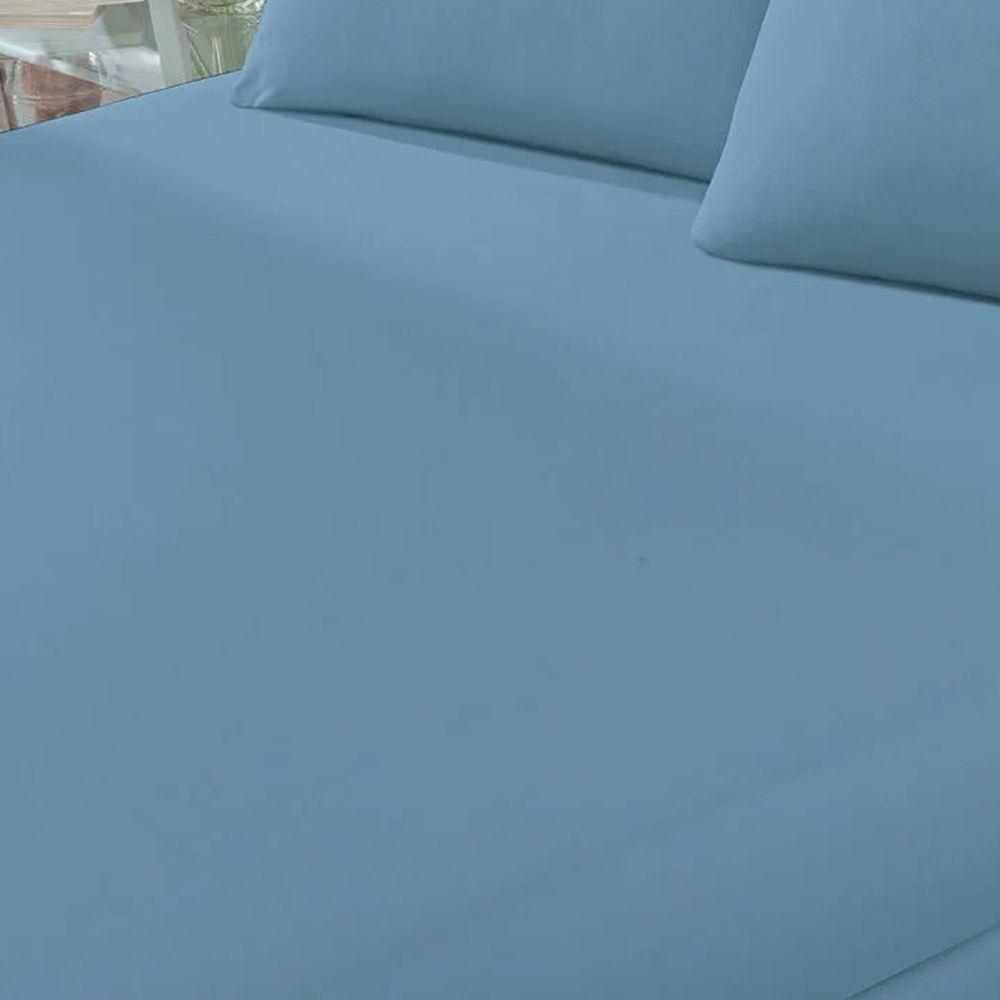 Lençol Buettner Casal Malha 100% Algodão Basic Liso Com Elástico Jeans - 3