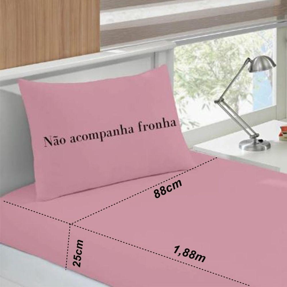 Lençol Buettner Solteiro Malha 100% Algodão Basic Liso Com Elástico Rose Blush - 3