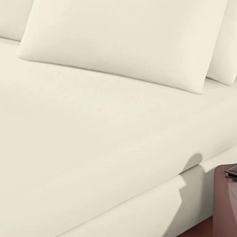 Lençol Buettner Queen Malha 100% Algodão Basic Liso Com Elástico Pérola - 2