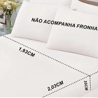 Lençol Buettner King Malha 100% Algodão Basic Liso Com Elástico Branco - 3