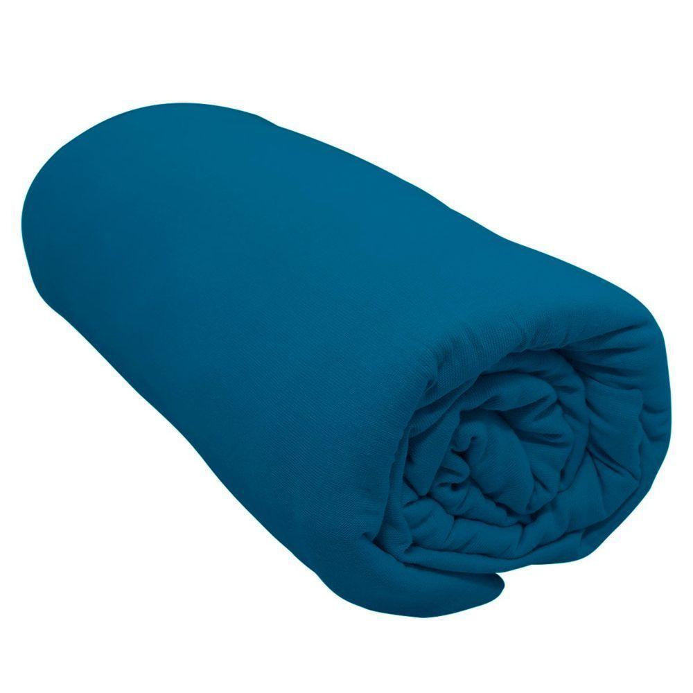 Lençol Portallar Casal Com Elástico Malha 100% Algodão Premiun Classic Azul - 1