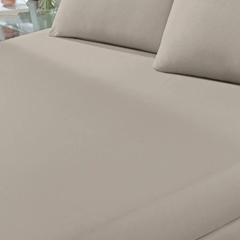 Lençol Buettner Casal Malha 100% Algodão Basic Liso Com Elástico Trigo - 3