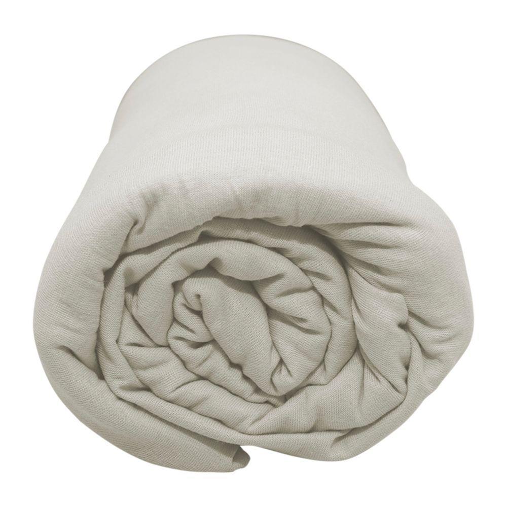 Lençol Portallar King Com Elástico Malha 100% Algodão Premiun Classic Off White - 3