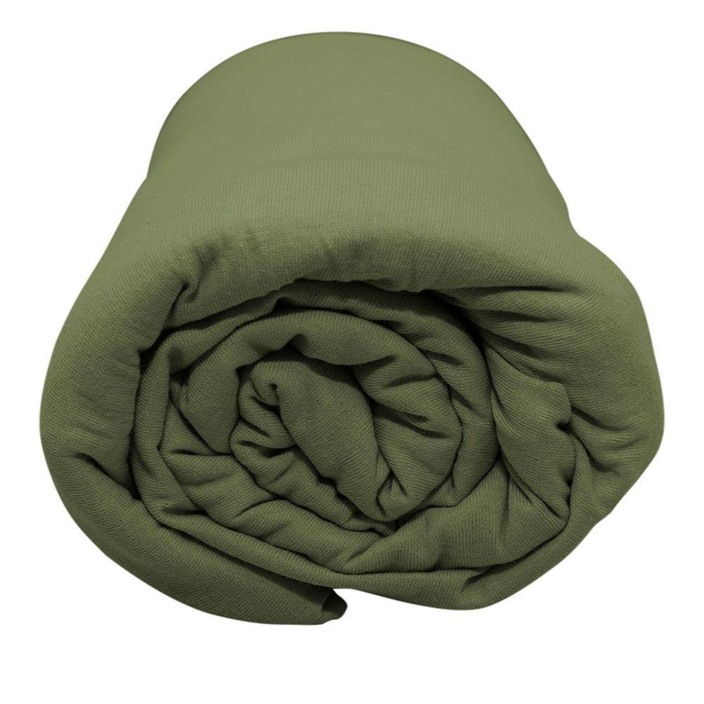 Lençol Portallar King Com Elástico Malha 100% Algodão Premiun Classic Verde Pedra - 3