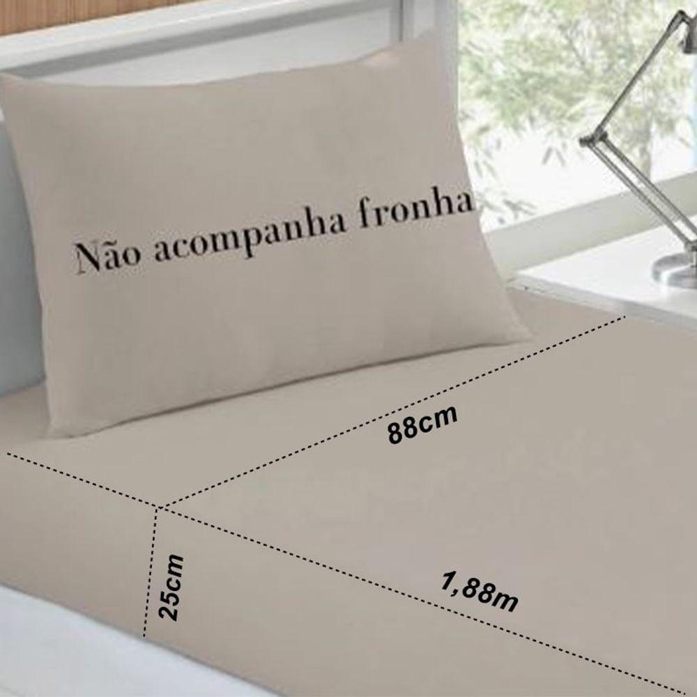 Lençol Buettner Solteiro Malha 100% Algodao Basic Liso Com Elastico Trigo - 3
