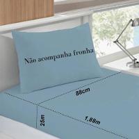 Lençol Buettner Solteiro Malha 100% Algodão Basic Liso Com Elastico Jeans - 3