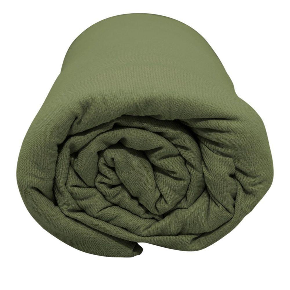 Lençol Portallar Casal Com Elástico Malha 100% Algodão Premiun Classic Verde Pedra - 3