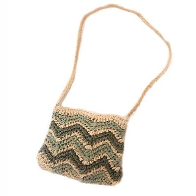 Bolsa Artesanal Lateral Listrada Transversal Cor:verde