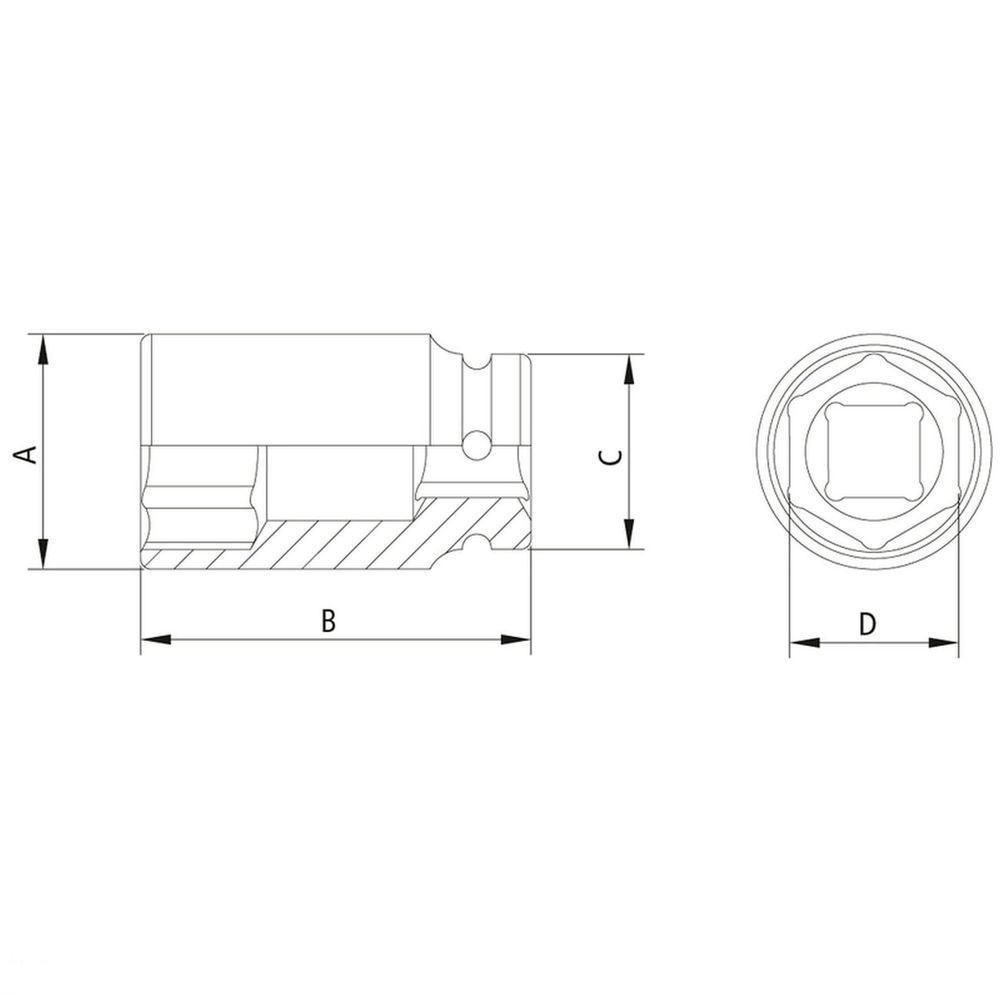 Soquete De Impacto Sextavado Longo Em Aço Cromo Molibdênio 32 Mm - Encaixe 1'' Tramontina - 2