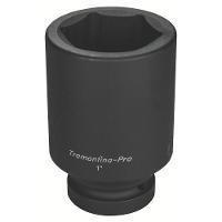 Soquete De Impacto Sextavado Longo Em Aço Cromo Molibdênio 60 Mm - Encaixe 1'' Pro - 1