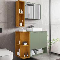 Gabinete Espelheira E Cuba Branca 70 Cm Ibiza Bechara Pistache Naturalle - 2