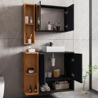 Gabinete Espelheira E Cuba Branca 70 Cm Ibiza Bechara Preto Fosco Naturalle