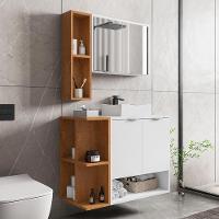 Gabinete Espelheira E Cuba Branca 70 Cm Ibiza Bechara Branco Naturalle - 6