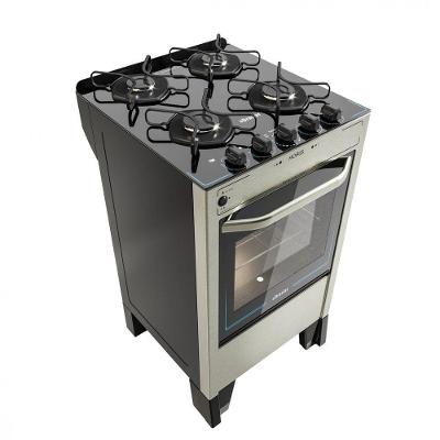 Fogão 4 Bocas Braslar Horus Inox Top Control 10010073 Cinza Bvolt