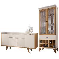 Buffet Aparador Melodia E Cristaleira Adega ópera Off/cinamomo - Hb Móveis - 1