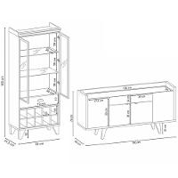 Buffet Aparador Melodia E Cristaleira Adega ópera Off/cinamomo - Hb Móveis - 8