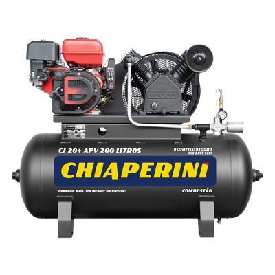 Compressor Chiaperini Cj 20+ Apv 200 Lts 175 Lbs Gasolina 9hp 4t Partida Elétrica