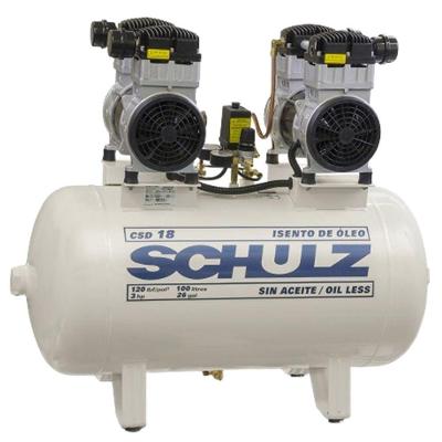 Compressor Schulz Csd 18 100 Litros 120 Libras 2 Motores 1.5 Cv 220v Monofásico Isento De óleo