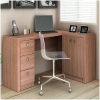 Mesa para Home Office com Gavetas e 02 Portas - amêndoa - 1