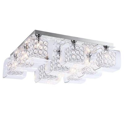 Lustre de Cristal Bijou Quadrado 9 Luzes G9
