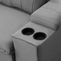 Sofá Retrátil Reclinável 3 Lugares 205Cm Baluart F05 Veludo Prata - Mpozenato - 2