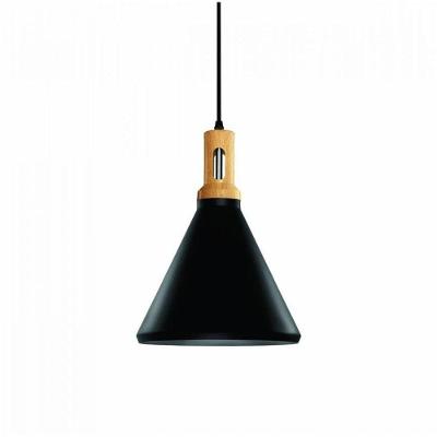 Pendente Em Alumínio E Madeira Preto