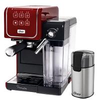 Kit Cafeteira Primalatte Touch Red E Moedor De Café Elétrico Oster 220V - 1