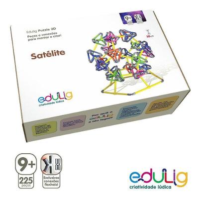 Quebra-cabeça Puzzle 3d Satélite - 225 Peças E Conexões
