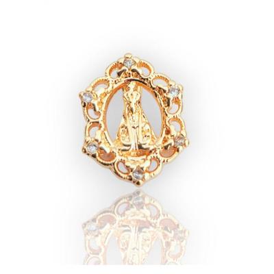 Pingente Medalha Vazada N. S. Aparecida Dourado