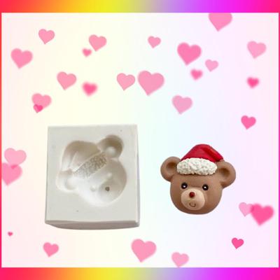 Molde de Silicone Urso Cabeça Gorro Natal