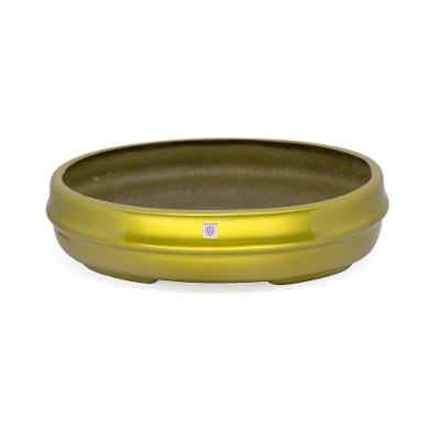 Vaso Bacia Decorativo Osaka Ouro Metal G 16X65X52cm