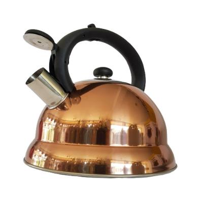 Chaleira Inox Bronze Com Alça De Nylon E Apito 3 Litros